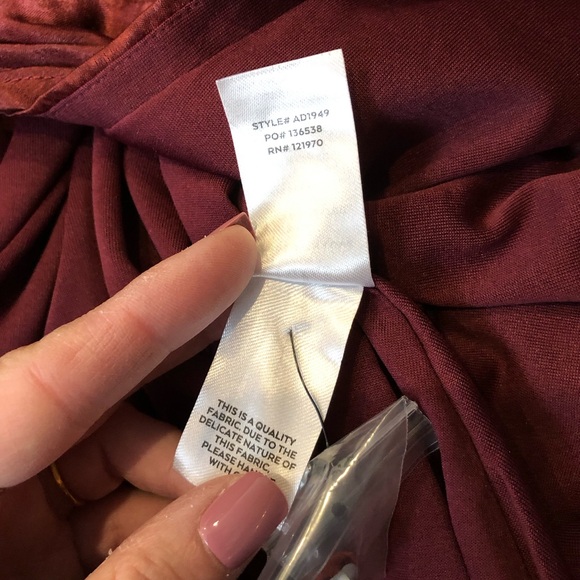 Lulu's NWT XL burgundy long sleeve maxi wrap dress style AD1949 - Picture 4 of 9